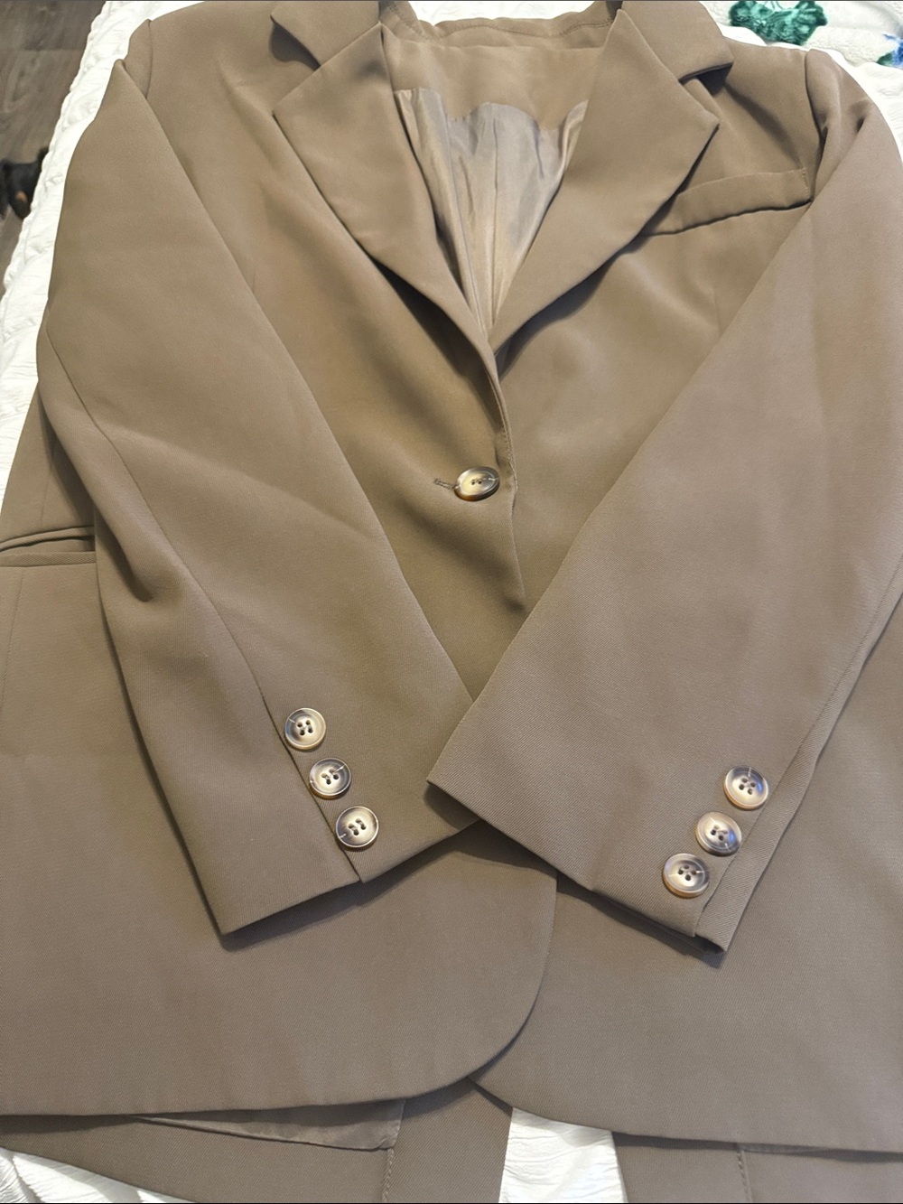 Women's Taupe Single-Button Blazer - Classic Tailored Jacket